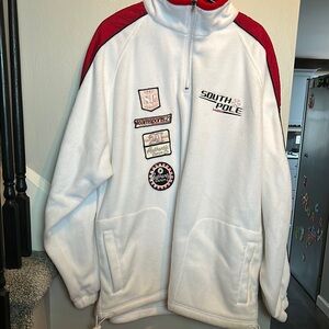 South Pole White and Red Fleece Jacket